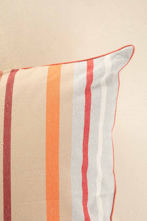 10000017806 CASUAL HORIZON STRIPER CUSHION COVER LATERITE RED