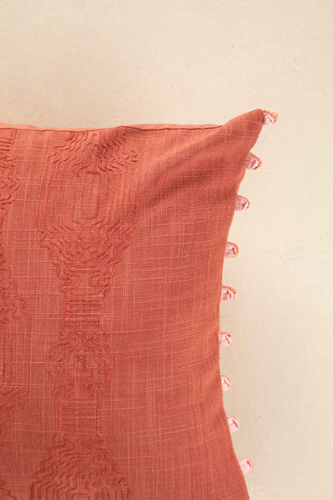 10000017817 TARAM EMBROIDERED CUSHION COVER RED PEPPER
