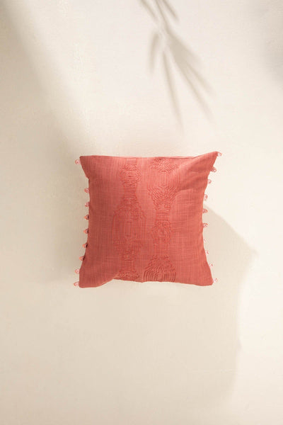 10000017817 TARAM EMBROIDERED CUSHION COVER RED PEPPER