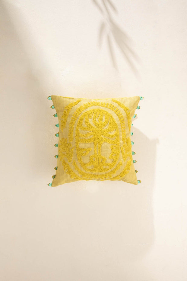 10000017818 FREEDOM TREE EMBROIDERED CUSHION COVER ZEST LIME \