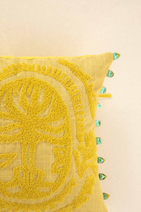 10000017818 FREEDOM TREE EMBROIDERED CUSHION COVER ZEST LIME \