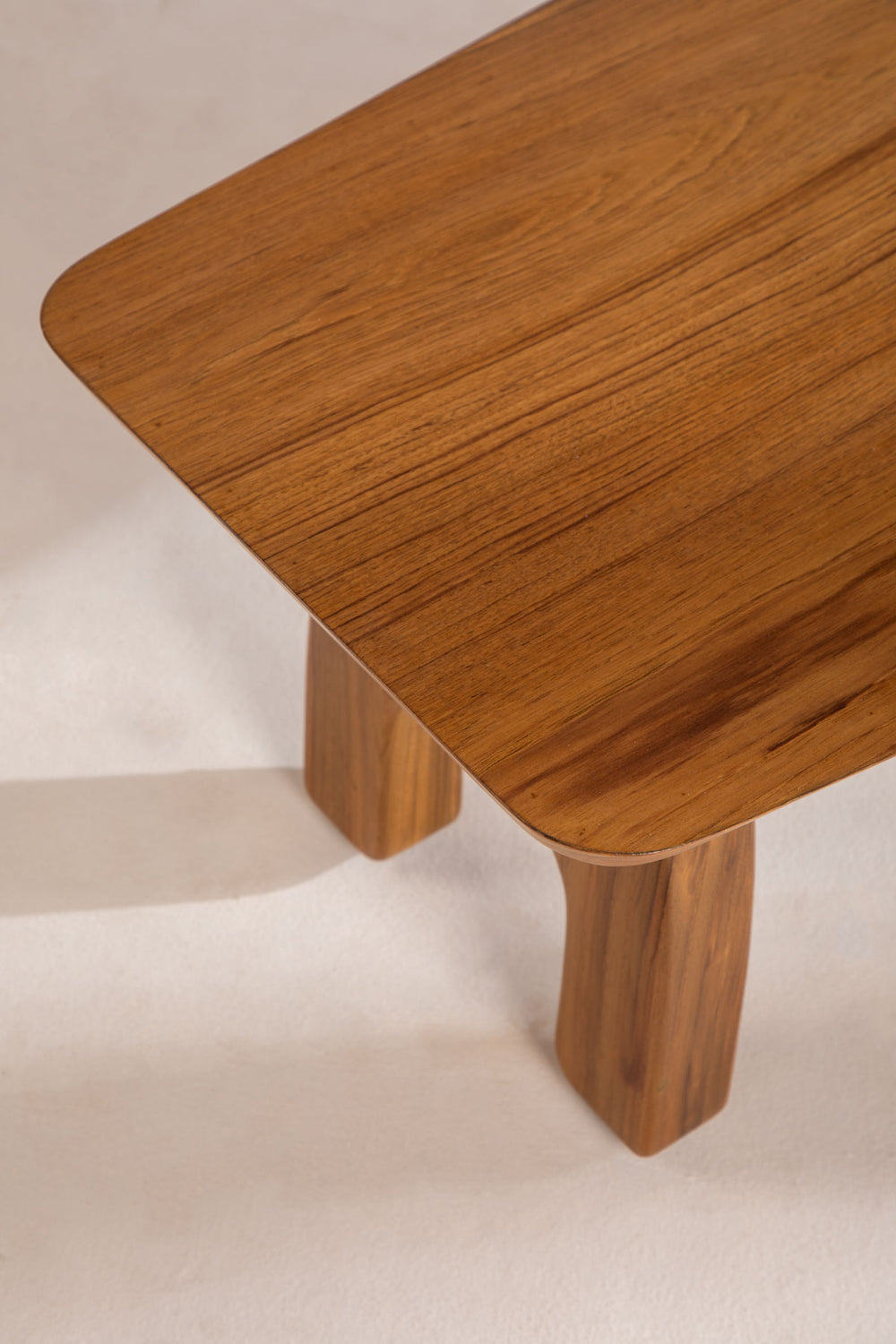 Curved Rectangle Teak Wood Coffee Table