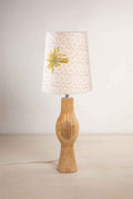 Bulb Table Lamp with Temple Palms Taper Lampshade (Grey)