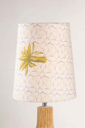 Bulb Table Lamp with Temple Palms Taper Lampshade (Grey)
