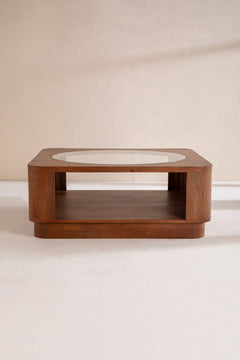 Dune Acacia Wood And Glass Coffee Table