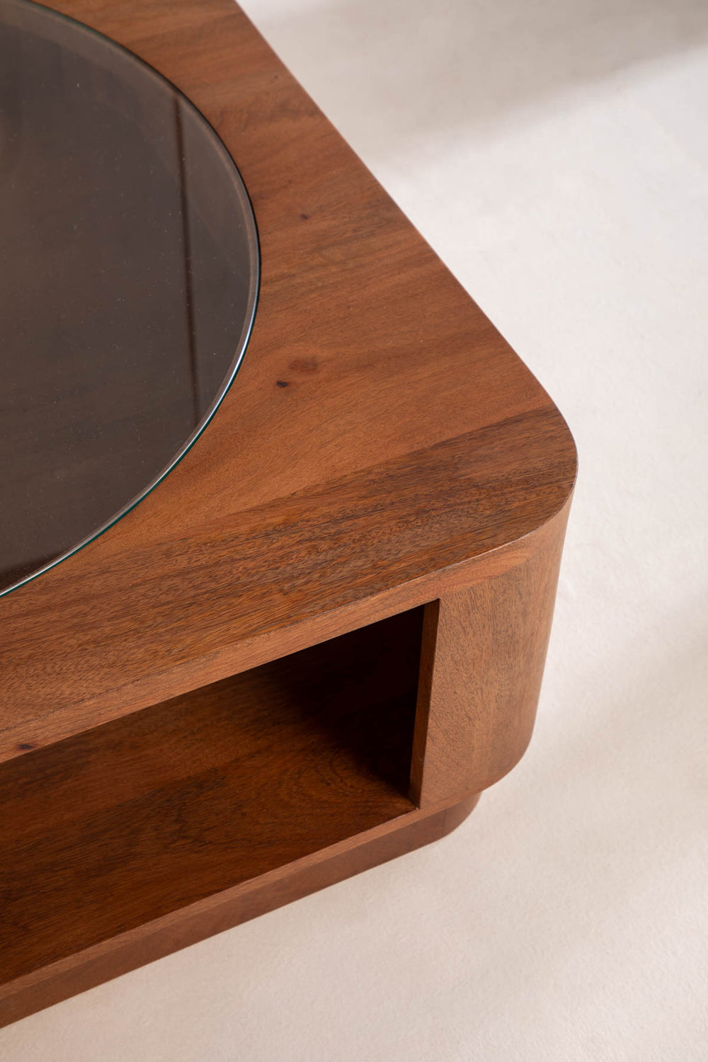 Dune Acacia Wood And Glass Coffee Table