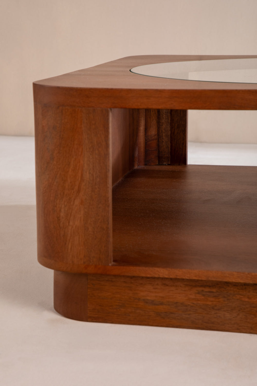 Dune Acacia Wood And Glass Coffee Table