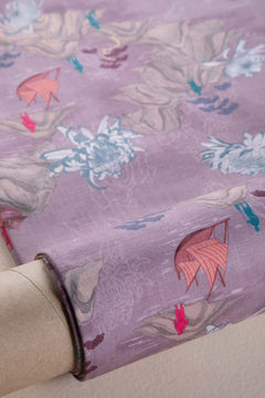 Riverfront Toile Printed Upholstery Fabric (Mauve Shadow)
