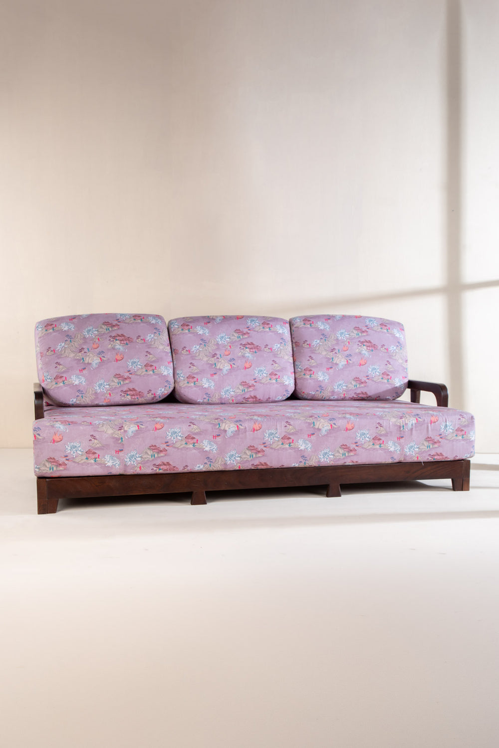 Riverfront Toile Printed Upholstery Fabric (Mauve Shadow)