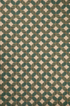 Roz Tile Jade Green Printed Fabric Swatch