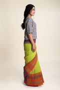 Plane Checks Bihu Blouse (Mystery Blue)