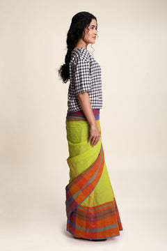Plane Checks Bihu Blouse (Mystery Blue)