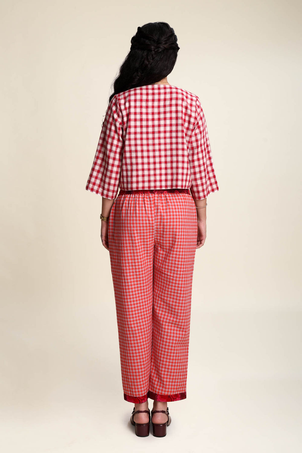 Plane Checks Sundance Pants (Caramine Rose)