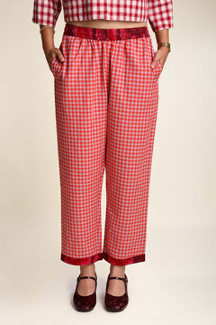 Plane Checks Sundance Pants (Caramine Rose)