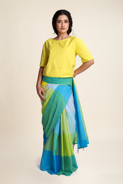 Solid Bihu Blouse (Sunflower Yellow)