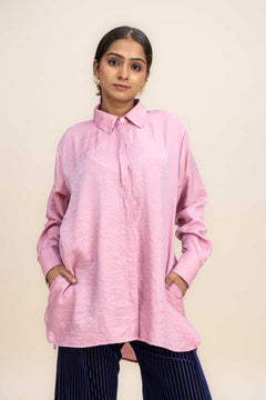 Glass Satin Easy Shirt (Pink)