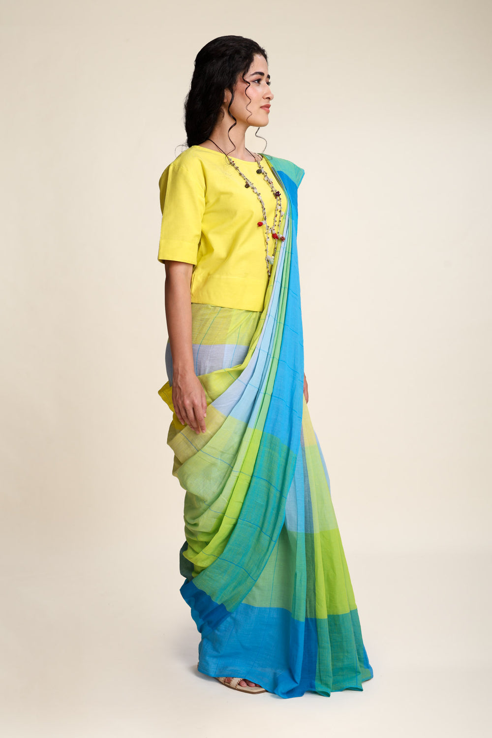 Matsya Handloom Saree (Tile Blues)