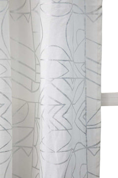 PRINT & PATTERN COTTON FABRICS Wireframe Cotton Fabric And Curtains (Silver)