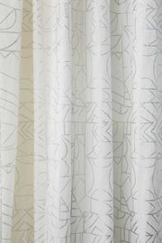 PRINT & PATTERN COTTON FABRICS Wireframe Cotton Fabric And Curtains (Silver)