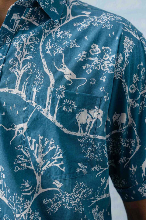 SHIRTS Creatures Of Canopy Printed Shirt (Teal Dream)