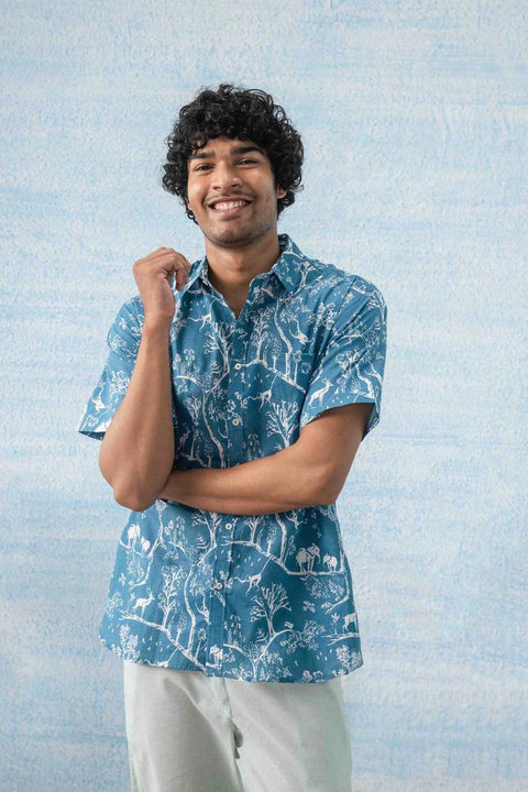 SHIRTS Creatures Of Canopy Printed Shirt (Teal Dream)