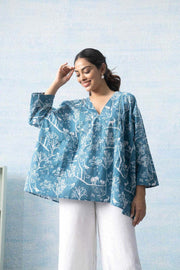 TOPS Creatures Of Canopy Tunic Top (Teal Dream)