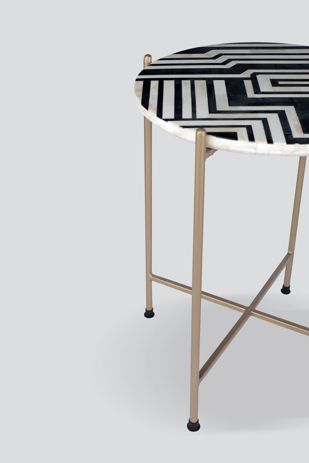 Taram Side Table (Black & White)