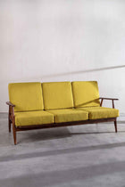 Inni Sofa in Solid Twisted Mustard Fabric