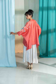 Moonflower Kaftan Top (Deep Coral)