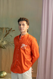 Eye In The Sky Embroidered Shirt (Radiant Rust)