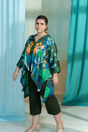 Mimicry Blooms Kaftan Top (Forest Green)