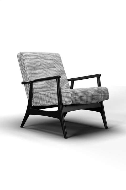 Pi Black Teak Wood Armchair