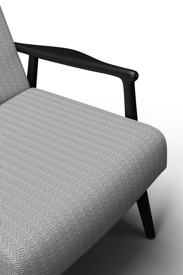Pi Black Teak Wood Armchair