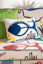 Fish Eye Multi Muted Cushion Cover (36 Cm X 50 Cm)