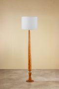 Balance Wood Floor Lamp with Loose Weave Drum Lampshade (Off White)