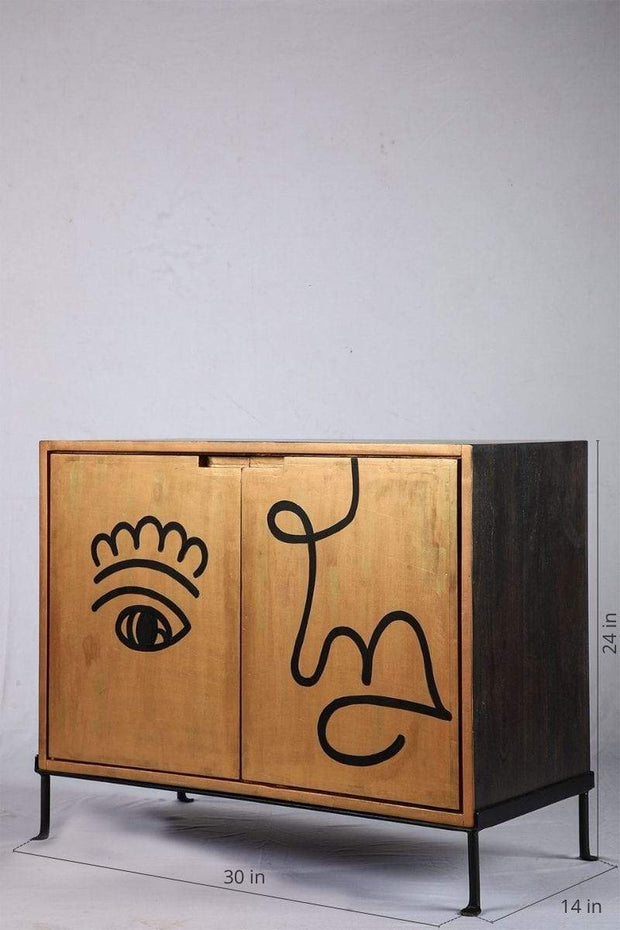 Face To Face Cabinet (Gold/Black)