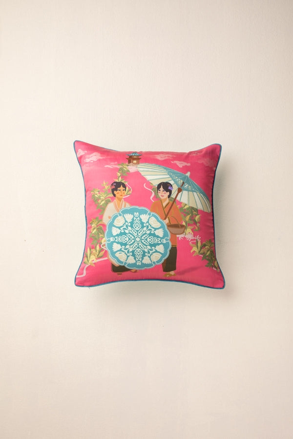 A Walk In The Park Fuchsia Cushion Cover (41 X 41 Cm)