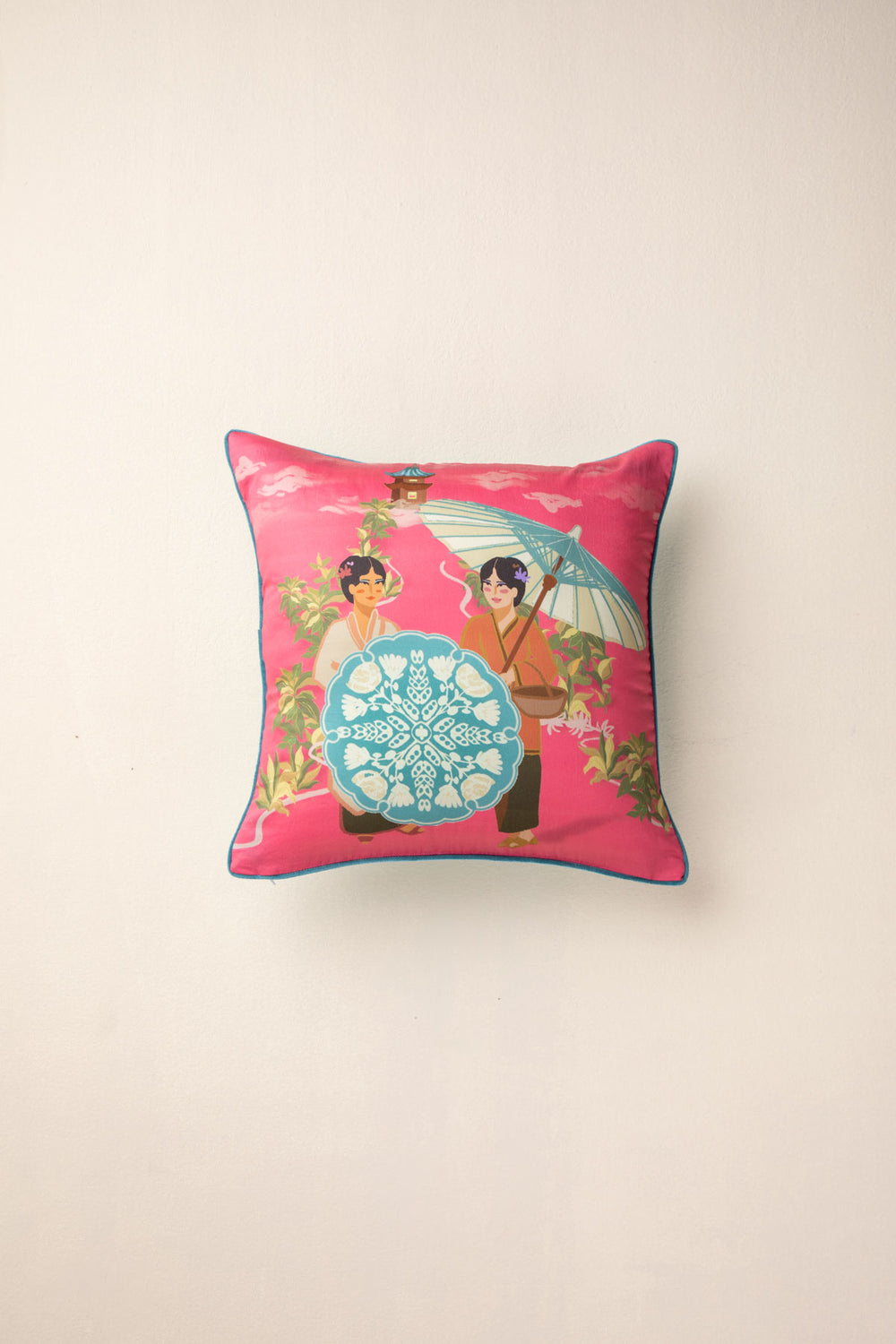 PRINT & PATTERN CUSHIONS A Walk In The Park Fuchsia Cushion Cover (41 X 41 Cm)