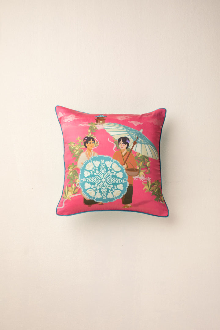PRINT & PATTERN CUSHIONS A Walk In The Park Fuchsia Cushion Cover (41 X 41 Cm)