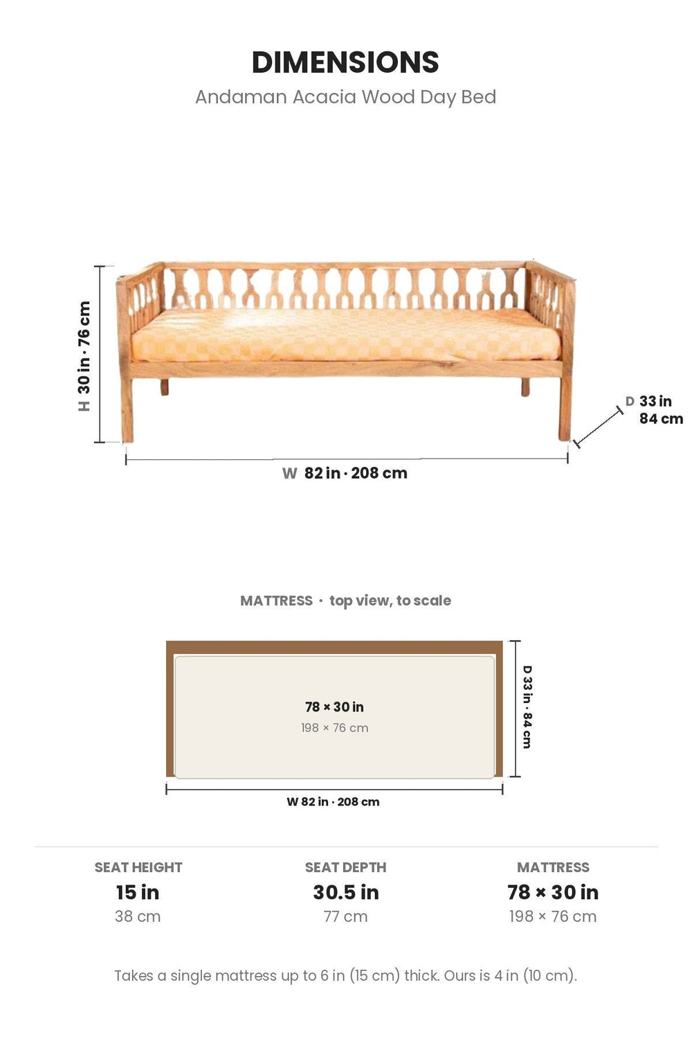 DAY BEDS Andaman Acacia Wood Day Bed