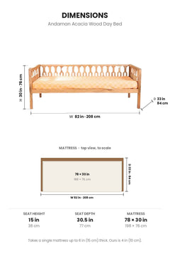DAY BEDS Andaman Acacia Wood Day Bed