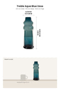 FLOWER VASES Treble Aqua Blue Vase