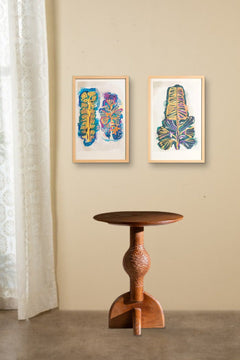 WALL ACCENTS Udanti Palm Woodcut Wall Art (Artistic Teal)