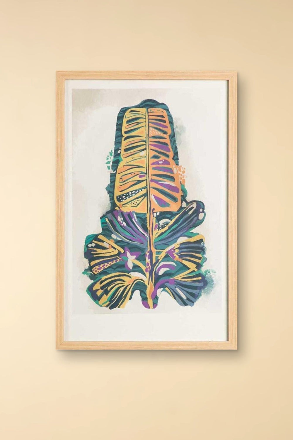 WALL ACCENTS Udanti Palm Woodcut Wall Art (Artistic Teal)