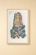 WALL ACCENTS Udanti Palm Woodcut Wall Art (Artistic Teal)