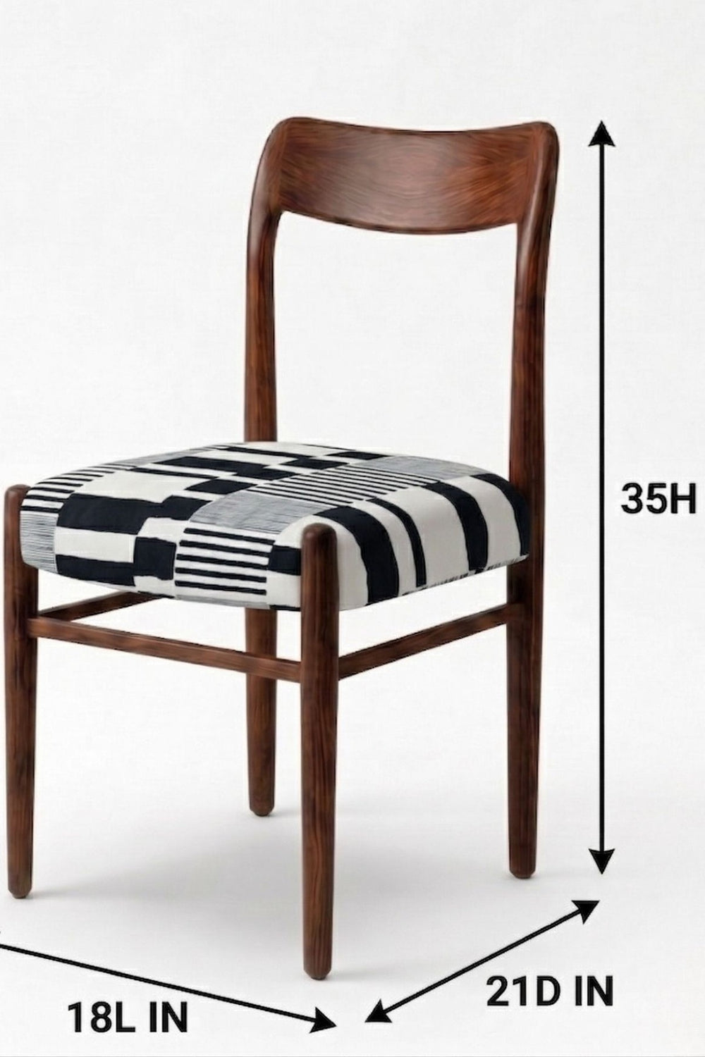 Upholstered Bundle Ay`s Retro Dining Chair in Salaka Black And White Fabric