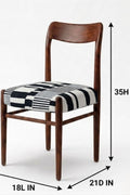 Upholstered Bundle Ay`s Retro Dining Chair in Salaka Black And White Fabric