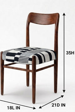 Upholstered Bundle Ay`s Retro Dining Chair in Salaka Black And White Fabric