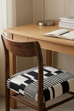 Upholstered Bundle Ay`s Retro Dining Chair in Salaka Black And White Fabric