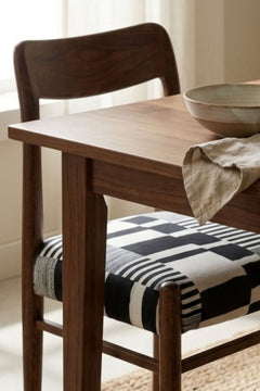 Upholstered Bundle Ay`s Retro Dining Chair in Salaka Black And White Fabric